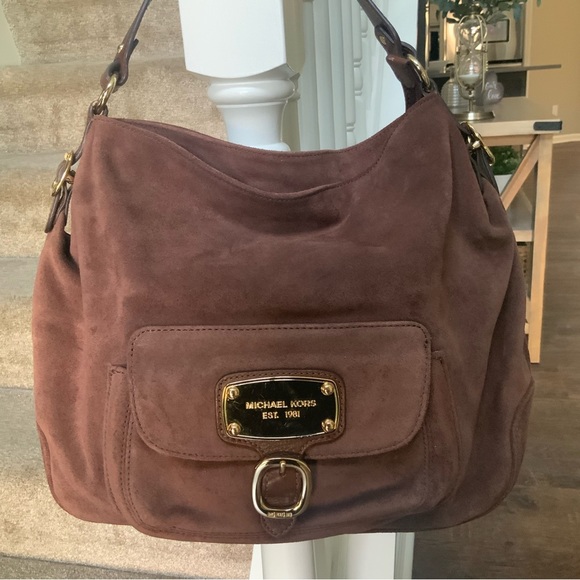 Michael Kors Handbags - MICHAEL KORS | Brown Suede Purse Satchel